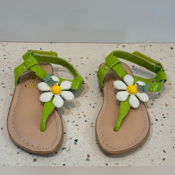 Miss Trish for Target Thong Sandals with Flower & Butterfly Little Girls Size 7 - Picture 3 of 8